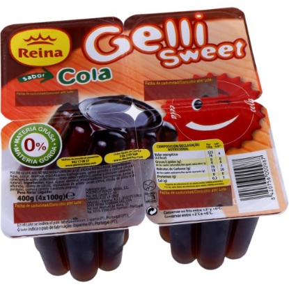 Mostrar detalhes para Gelatina de Coca-Cola Gelli Sweet REINA 4x100g Imagem de Gelatina de Coca-Cola Gelli Sweet REINA 4x100g