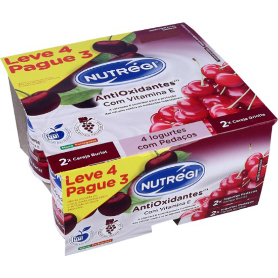 Imagem de Iogurte Com Pedaços de Cereja Antioxidantes NUTRÉGI 4x120g