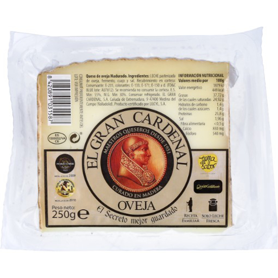 Imagem de Queijo de Ovelha (Leite Pasteurizado) EL GRAN CARDENAL 250g