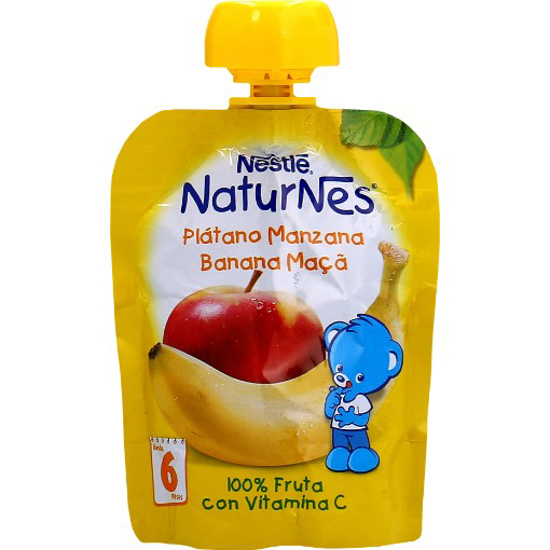 Imagem de Fruta Para Bebé Banana Maçã +4 Meses Pacotinho Nestlé NATURNÉS 90g