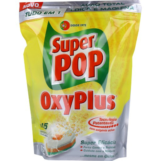 Imagem de Detergente Para Máquina Loiça Pastilhas Oxyplus SUPER POP 45 doses