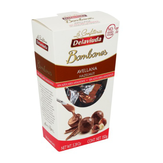 Imagem de Bombons Chocolate Com Avelãs Sem Açúcar DELAVIUDA 150g