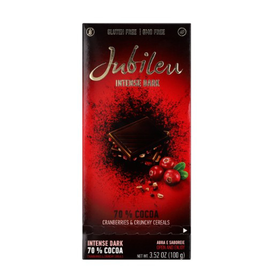 Imagem de Chocolate Negro 70% Cranberries/Cereja JUBILEU 100g