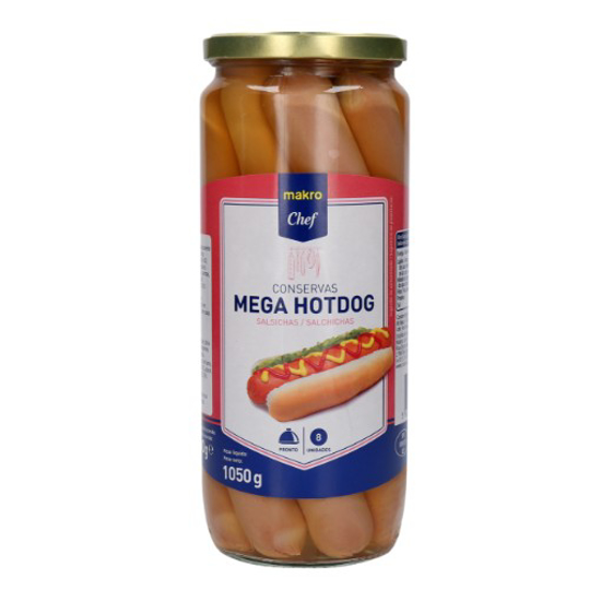 Imagem de Salsichas Mega Hotdog Frasco MAKRO CHEF 8un