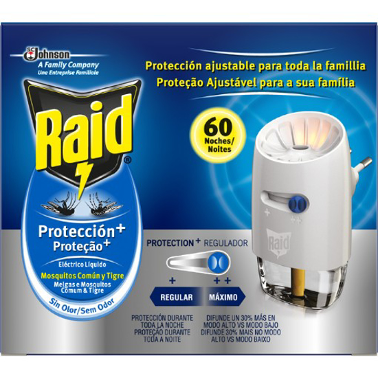 Imagem de Aparelho Eléctrico + Recarga Líquida Antimosquitos 60 Noites RAID 1un