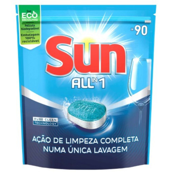Imagem de Detergente Para Máquina da Loiça Cápsulas All In One SUN 90un
