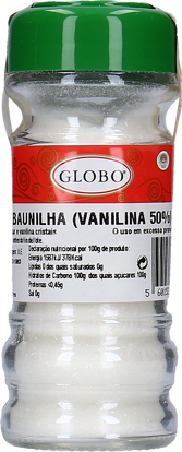 Mostrar detalhes para Baunilha Cristais GLOBO 50g Imagem de Baunilha Cristais GLOBO 50g