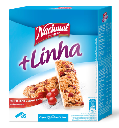 Mostrar detalhes para Barritas de Cereais e Frutos Vermelhos + Linha NACIONAL 6x21g Imagem de Barritas de Cereais e Frutos Vermelhos + Linha NACIONAL 6x21g