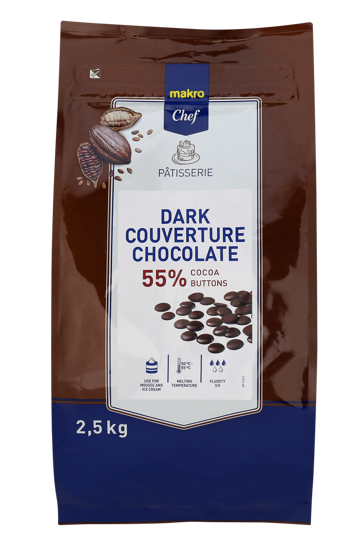 Imagem de Chocolate Negro Botões Cobertos 55% MAKRO CHEF 2,5kg