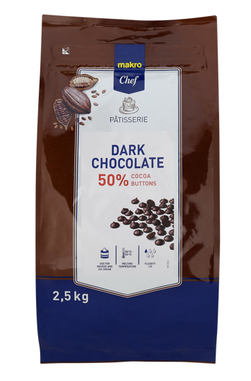 Imagem de Chocolate Negro Botões 50% MAKRO CHEF 2,5kg