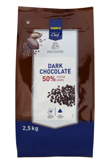 Imagem de Lascas Chocolate  Negro 50% MAKRO CHEF 2,5kg
