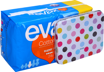 Mostrar detalhes para Pensos Higiénicos Super Com Abas EVAX 24un Imagem de Pensos Higiénicos Super Com Abas EVAX 24un
