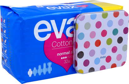 Mostrar detalhes para Pensos Higiénicos Normal Com Abas EVAX 32un Imagem de Pensos Higiénicos Normal Com Abas EVAX 32un