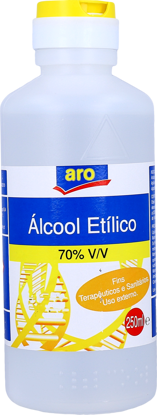 Mostrar detalhes para Álcool Etílico 70% ARO 12x250ml Imagem de Álcool Etílico 70% ARO 12x250ml