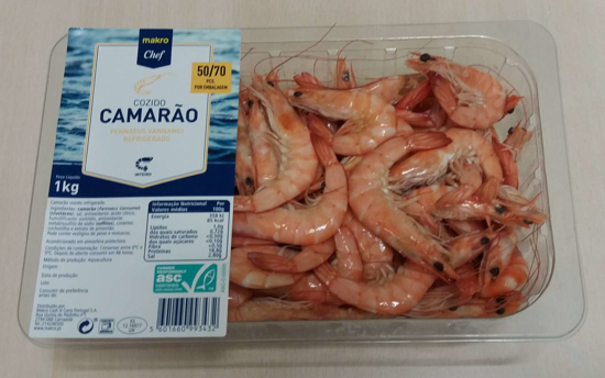 Imagem de Camarão Vannamei Cozido Refrigerado 50/70 Caixa METRO CHEF 1kg Fresco