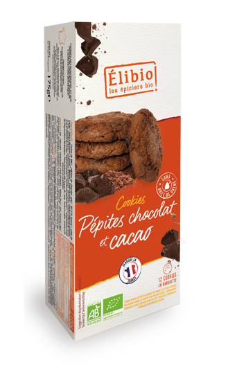 Imagem de Cookies Pepitas Chocolate e Cacau 175g Elibio