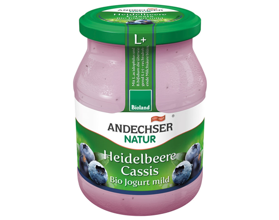 Imagem de Iogurte Suave de Mirtilho e Cassis Biológico ANDECHSER NATUR frasco 500g