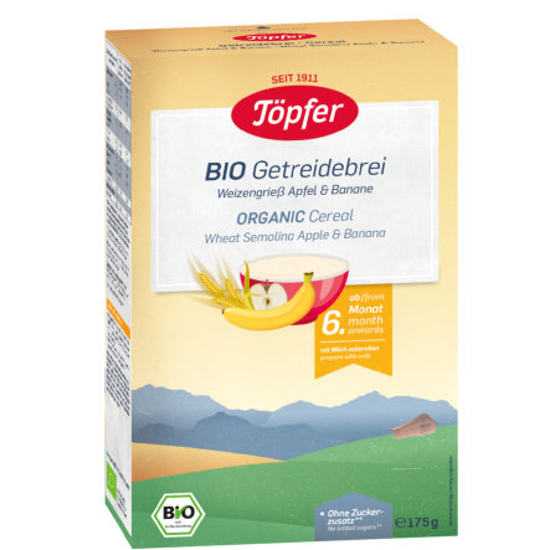 Imagem de Papa de Sêmola de Trigo Com Maçã e Banana 175g Topfer