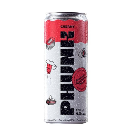 Imagem de Água Gaseificada com Álcool Cherry PHUNK lata 25cl