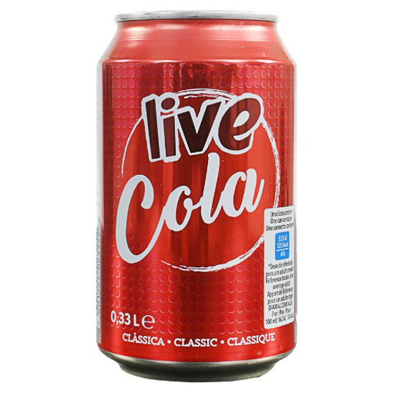 Imagem de Refrigerante Com Gás Cola Lata LIVE 33cl