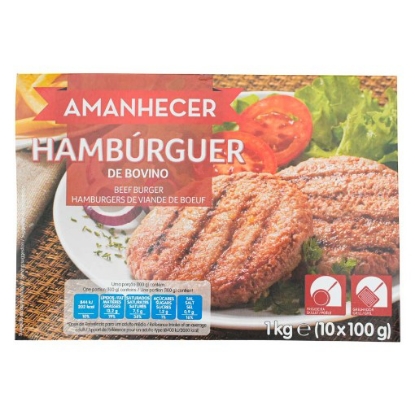 Mostrar detalhes para Hamburguer de Bovino Congelado AMANHECER 1kg 10un Imagem de Hamburguer de Bovino Congelado AMANHECER 1kg 10un