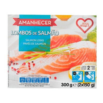 Mostrar detalhes para Salmão Lombos AMANHECER 300g Congelado Imagem de Salmão Lombos AMANHECER 300g Congelado