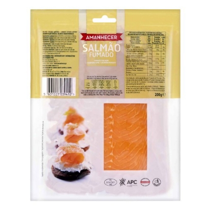 Mostrar detalhes para Salmão Fumado AMANHECER 200g Imagem de Salmão Fumado AMANHECER 200g