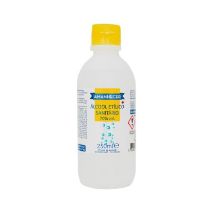Mostrar detalhes para Alcool Etilico 70% AMANHECER 250ml Imagem de Alcool Etilico 70% AMANHECER 250ml