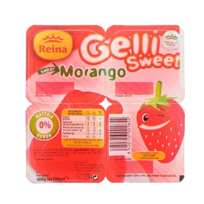 Mostrar detalhes para Gelatina Refrigerada Morango GELLI SWEET 4x100g Imagem de Gelatina Refrigerada Morango GELLI SWEET 4x100g