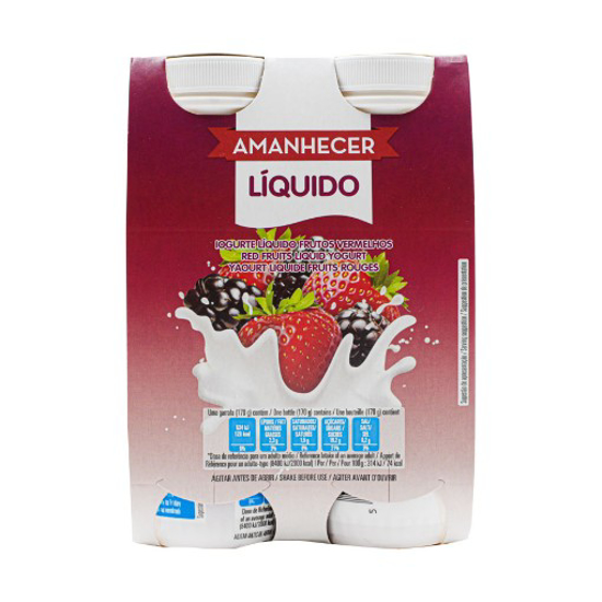 Imagem de Iogurte Líquido Aroma Frutos Vermelhos AMANHECER 4x170ml
