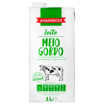 Mostrar detalhes para Leite Uht Meio Gordo AMANHECER 1L Imagem de Leite Uht Meio Gordo AMANHECER 1L
