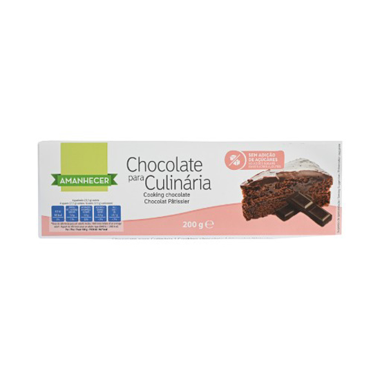 Imagem de Tablete de Chocolate Para Culinária Sem Açúcar AMANHECER 200g