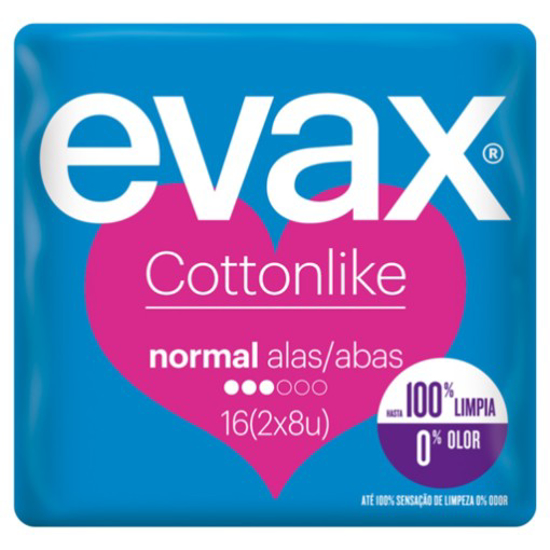 Imagem de Pensos Higiénicos Cottonlike Normal com Alas EVAX 16un