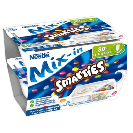 Imagem de Iogurte Infantil Mix-In com Smarties MIX IN NESTLÉ emb.2x128g