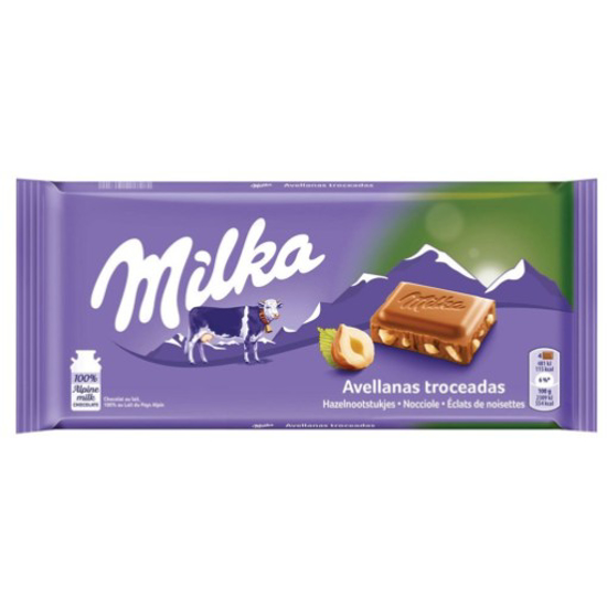 Imagem de Tablete Chocolate Leite c/ Avelãs MILKA emb.100g