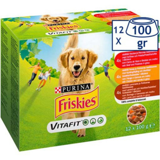 Imagem de Comida Húmida para Cão Adulto Multi Carnes PURINA FRISKIES emb.12x100g