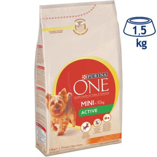 Imagem de Ração para Cão Active Rico em Frango PURINA ONE MINI emb.1,5kg