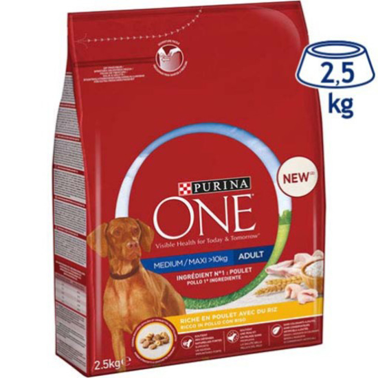 Imagem de Ração para Cão Adulto Médio/Maxi Frango PURINA ONE emb.2,5kg