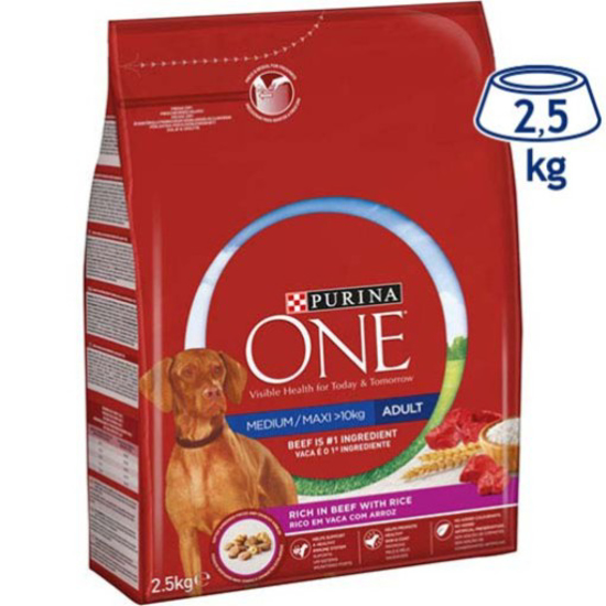 Imagem de Ração para Cão Adulto Médio/Maxi Vaca PURINA ONE emb.2,5kg