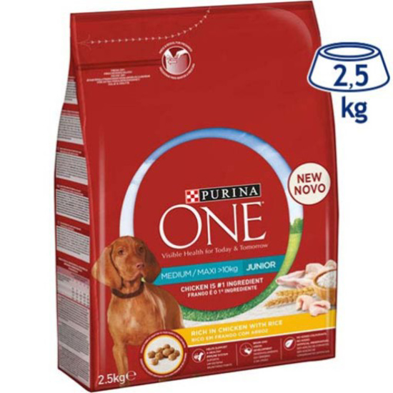 Imagem de Ração para Cão Júnior Médio/Maxi Frango PURINA ONE emb.2,5kg