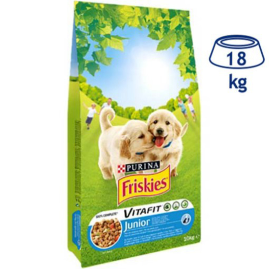 Imagem de Ração para Cão Junior VitaFit™ com Frango, Leite e Legumes adicionados PURINA FRISKIES emb.18kg