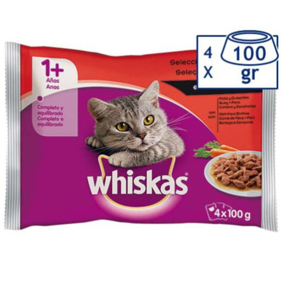 Imagem de Comida Húmida para Gato Carne WHISKAS emb.4x100g