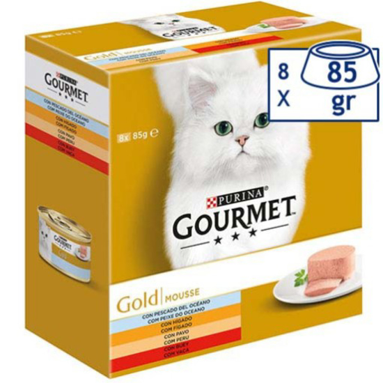 Imagem de Comida Húmida para Gato Gold Seleção de Mousses PURINA GOURMET GOLD emb.8x85g