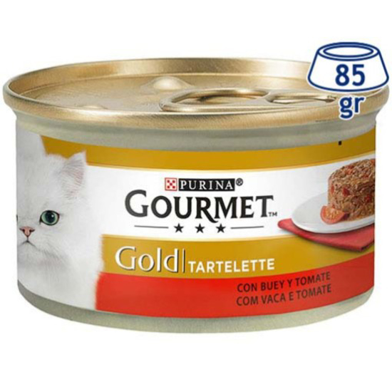 Imagem de Comida Húmida para Gato Gold Tartelette com Carne de Vaca PURINA GOURMET GOLD emb.85g