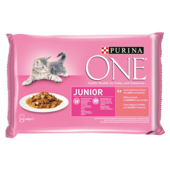 Imagem de Comida Húmida para Gato Júnior Salmão PURINA ONE emb.4x85g