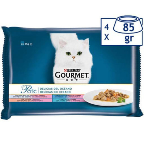 Imagem de Comida Húmida para Gato Perle Delícias do Oceano PURINA GOURMET PERLE emb.4x85g