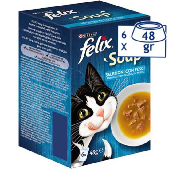 Imagem de Comida Húmida para Gato Soup Peixe PURINA FELIX emb.6x48g