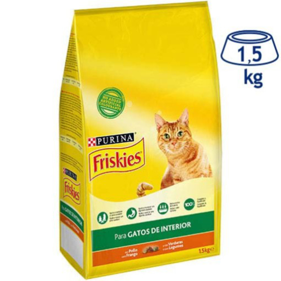 Imagem de Ração para Gato Adulto de Interior PURINA FRISKIES emb.1,5kg