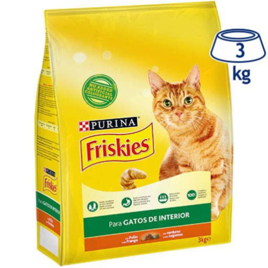 Imagem de Ração para Gato Adulto de Interior PURINA FRISKIES emb.3kg