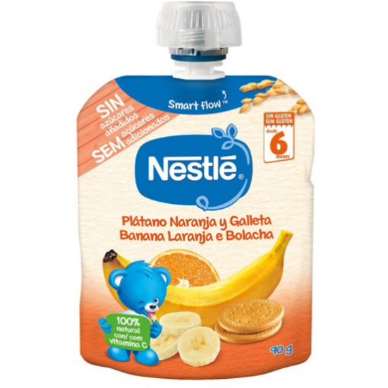 Imagem de Fruta Para Bebé Banana Laranja Bolacha +6 Meses Pacotinho NESTLÉ emb.90g